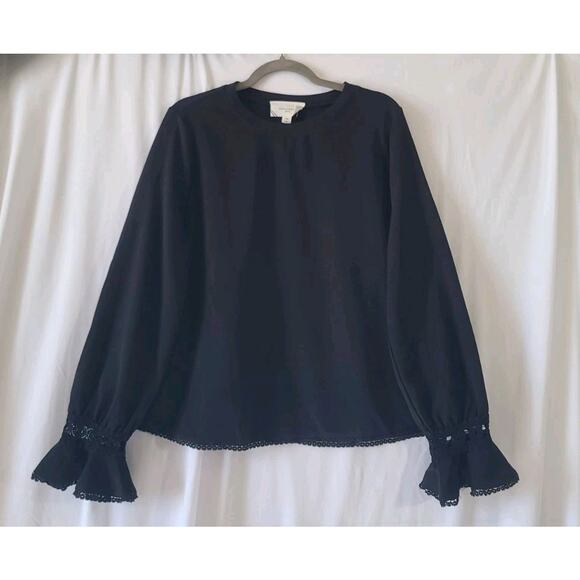 Pomander Place Tuckernuck Black Palmer Lace Ruffle Top XXL - Picture 2 of 9